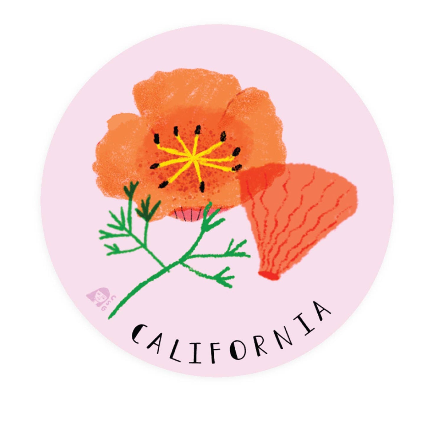 Cali Poppy Sticker