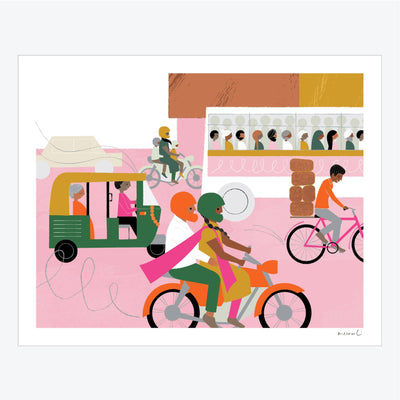 Bustling India Art Print