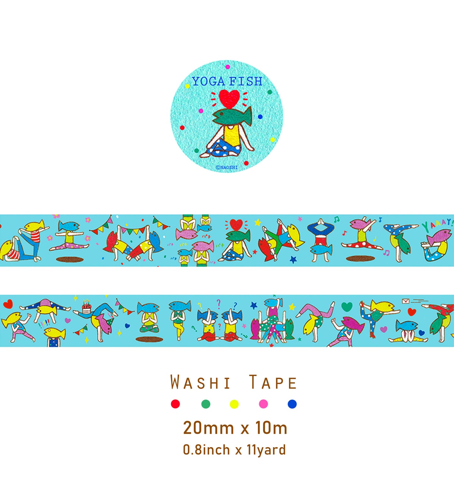 Yoga Fish Washi Tape