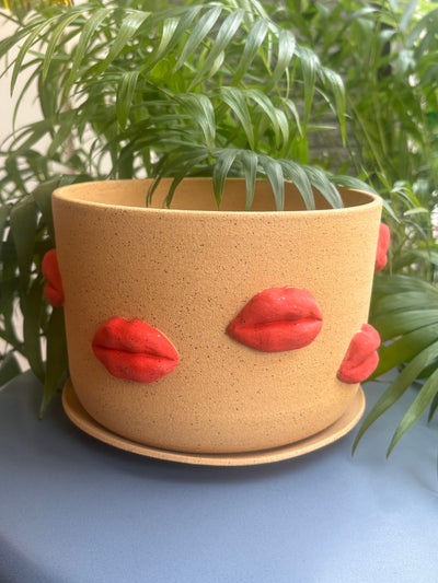 Lips Galore Planter with Plate