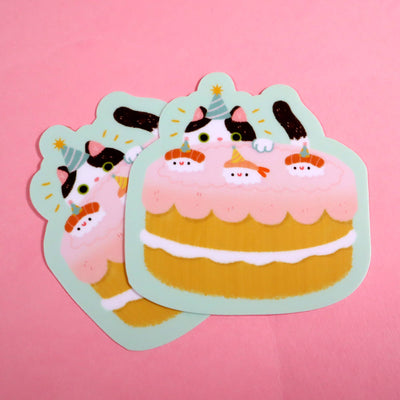 Cat Birthday Sticker