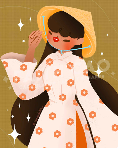 Vietnamese Ao Dai Print