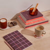 Object Notebook in Maroon Grid