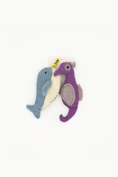 Finger Puppet - Narwhal and Seahorse