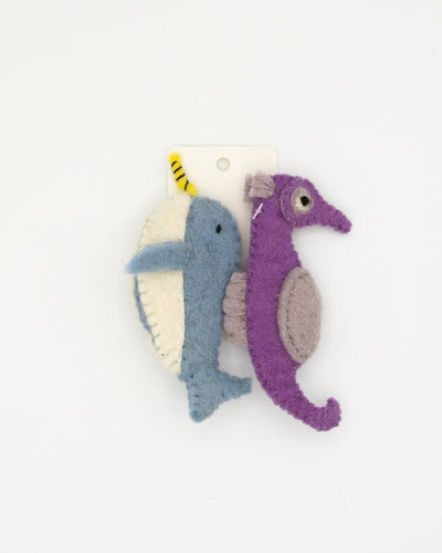 Finger Puppet - Narwhal and Seahorse