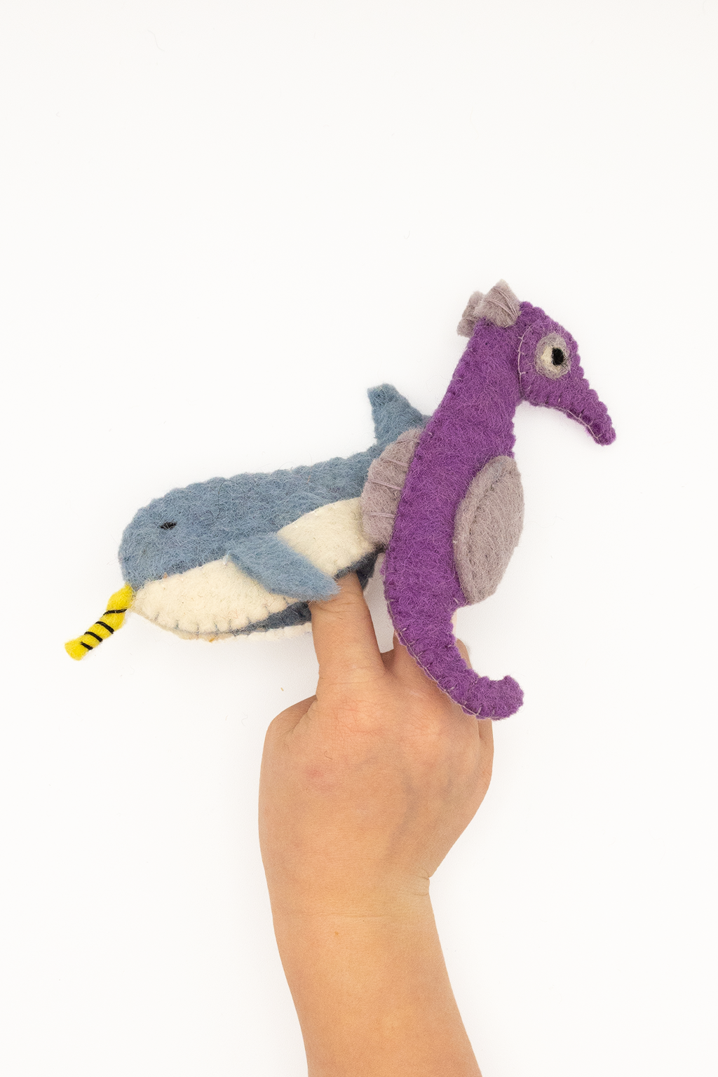 Finger Puppet - Narwhal and Seahorse