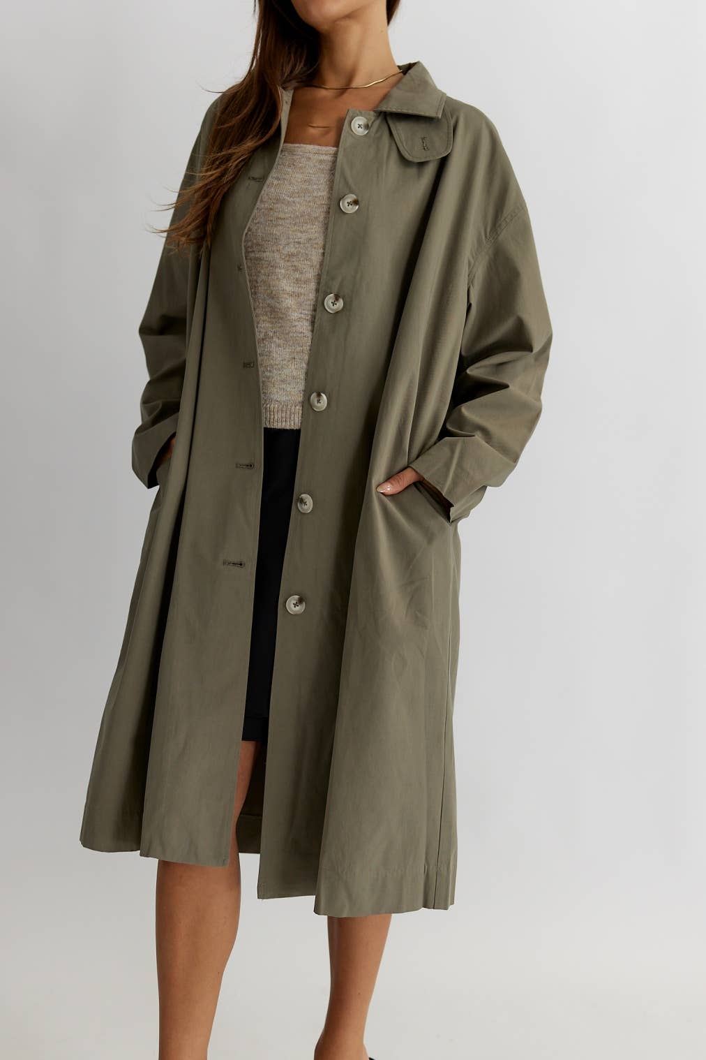 The Tay Coat | Classic Trench Coat with Latch Collar