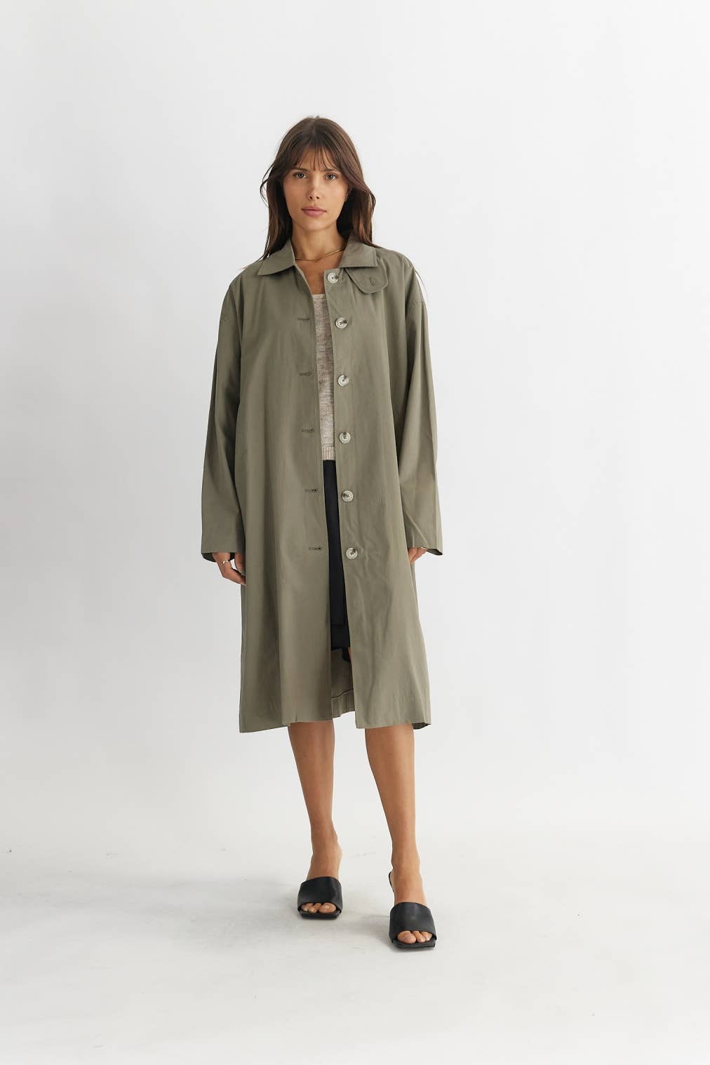 The Tay Coat | Classic Trench Coat with Latch Collar