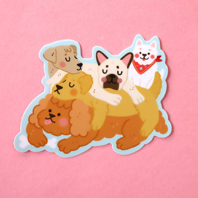 Puppy Pile Sticker