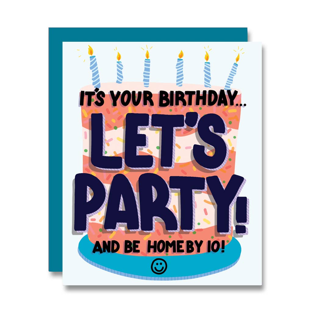 Home By Ten Birthday Party Card
