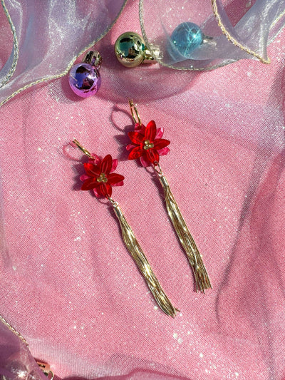 Poinsettia Earrings