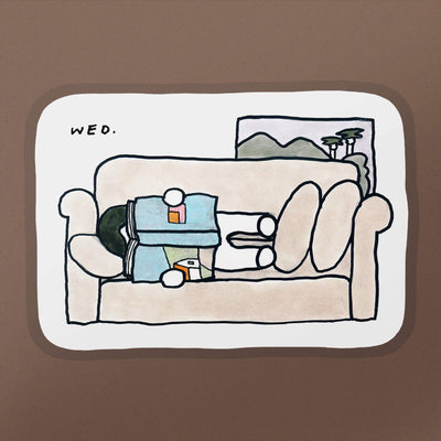 Reading on Sofa Sticker