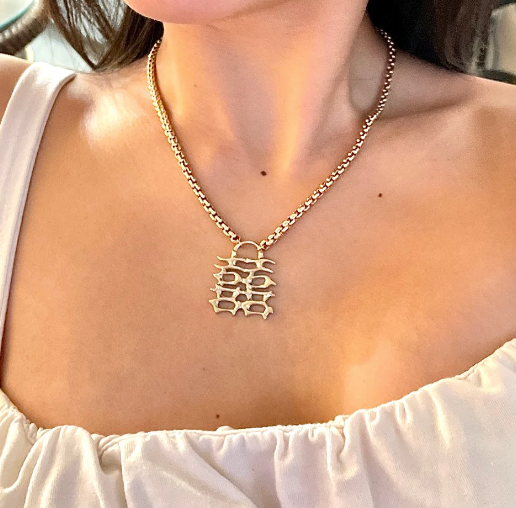 Double Happiness Box Chain Necklace