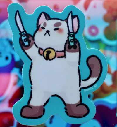 Stabby Puppycat Sticker