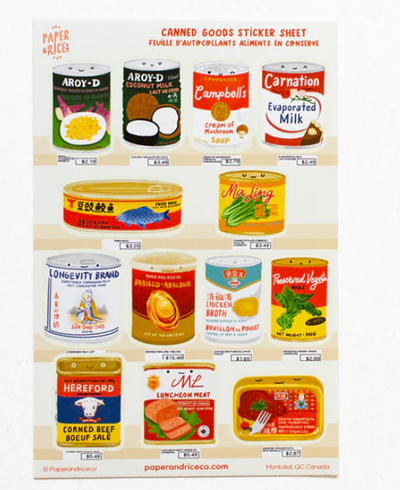 Asian Canned Goods Sticker Sheet