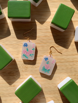 Mahjong Flower Earrings