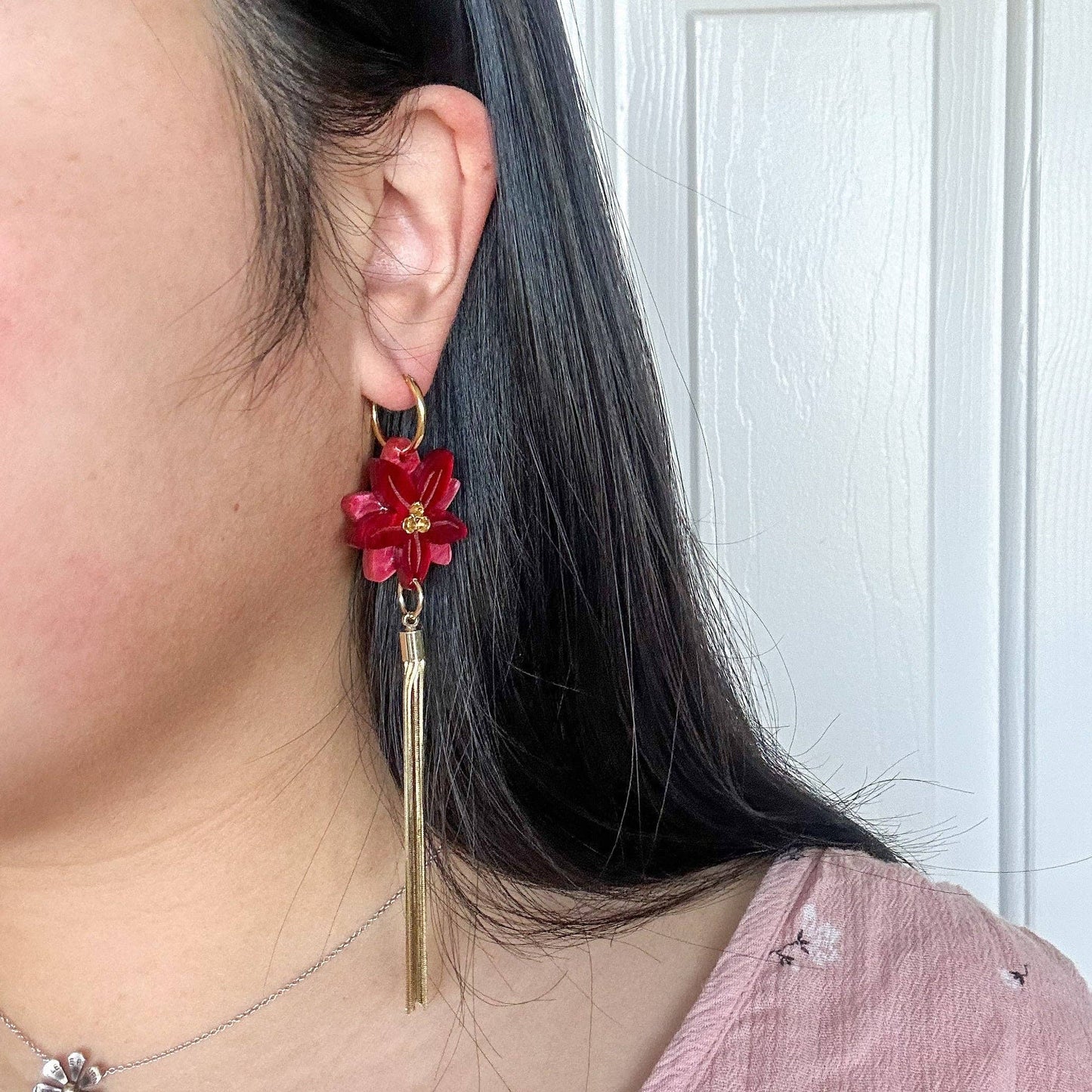 Poinsettia Earrings