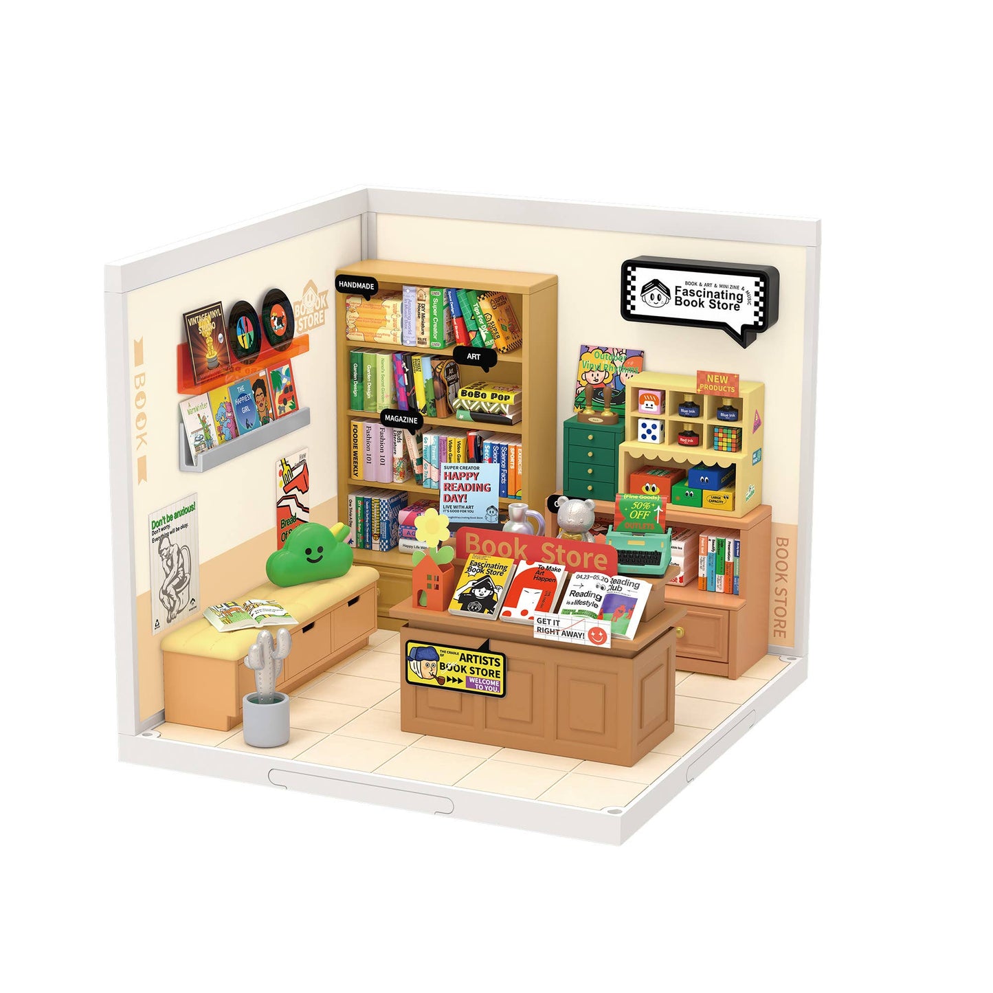 Bookshop DIY Miniature House Kit