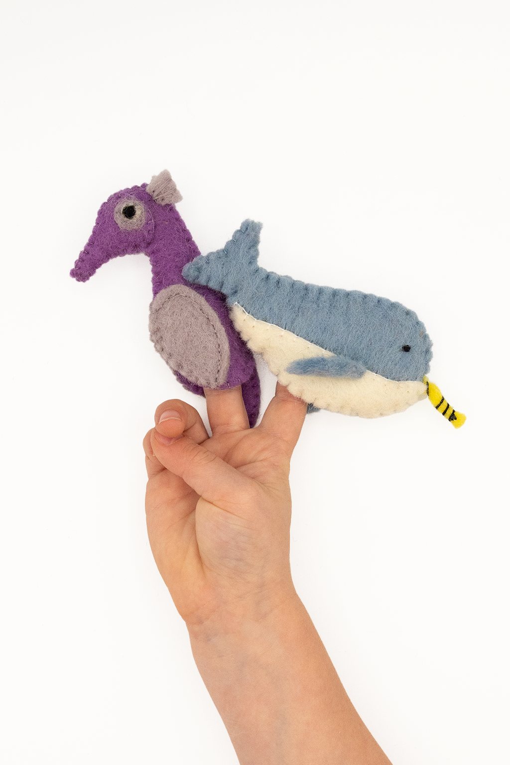 Finger Puppet - Narwhal and Seahorse