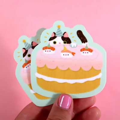 Cat Birthday Sticker