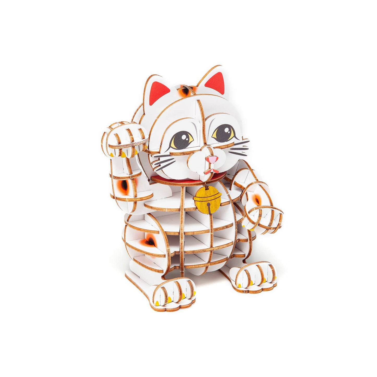 Lucky Cat Color Wooden 3D Puzzle Kit