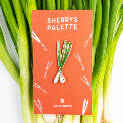 Green Onions Enamel Pin