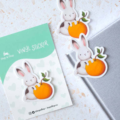 Bunny and Orange Vinyl Sticker
