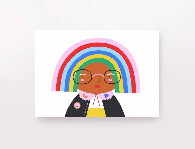 Rainbow Head Greeting Card