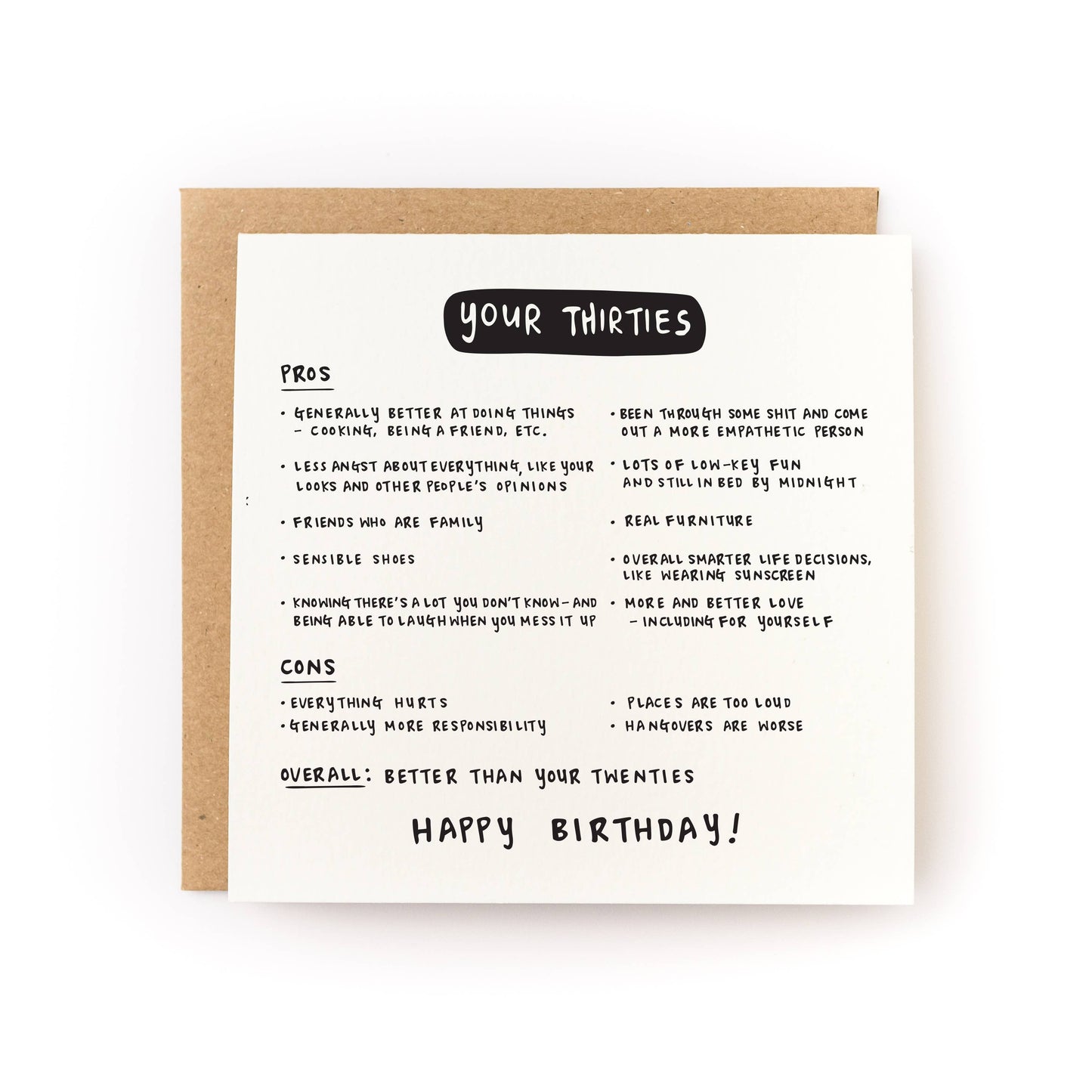 Your Thirties (Are Better Than Your Twenties) Birthday Card