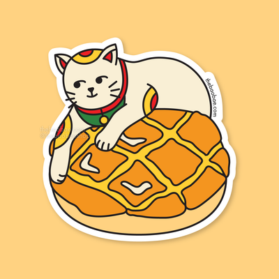 Pineapple Bao Lucky Cat Sticker