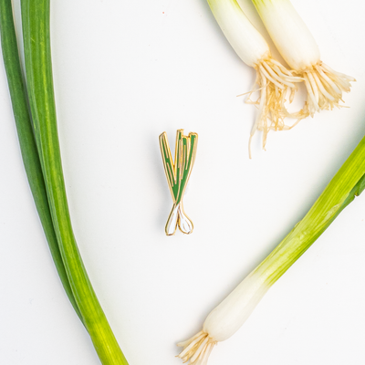 Green Onions Enamel Pin