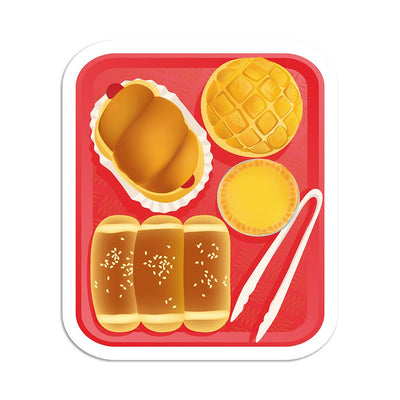 Chinese bakery tray vinyl sticker