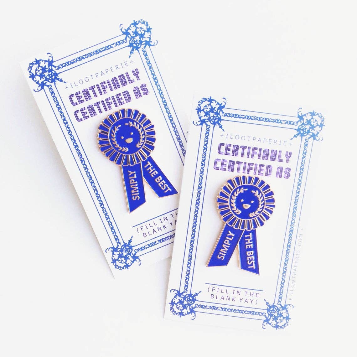 Simply the Best Blue Ribbon Enamel Pin